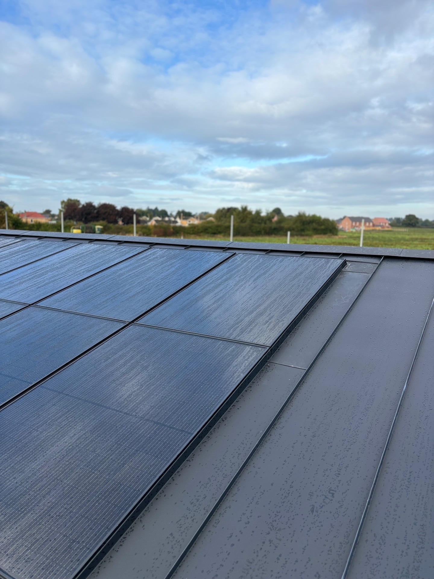 solar panels in zinc roof
